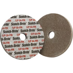 3M Deburring Wheel: 1-1/2" Dia, 1/8" Face Width, 1/8" Hole, Density 5, Aluminum Oxide 7010329051