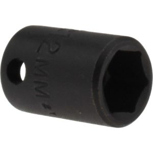 PROTO Impact Socket: 3/8" Drive, 12mm Socket, Hex Drive J7212M