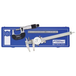 FOWLER Machinist Caliper & Micrometer Kit: 4 pc 52-095-007-0