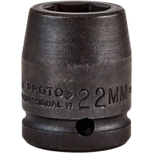 PROTO Impact Socket: 3/4" Drive, 22mm Socket, Hex Drive J07522M