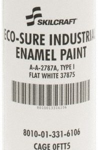 ABILITYONE Enamel Spray Paint: White, Flat, 11 oz 8010013316106
