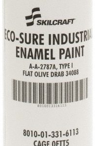 ABILITYONE Enamel Spray Paint: Olive Drab, Flat, 11 oz 8010013316113