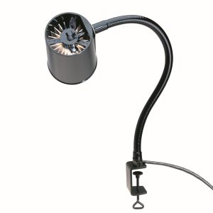 MOFFATT PRODUCTS INC. Task Light: Incandescent, 24" Reach, Gooseneck Arm, Clamp-On, Black 95031