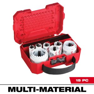 MILWAUKEE TOOL General Purpose Hole Saw Kit: 15 Pc, 3/4 to 2-1/2" Dia 49-22-4175