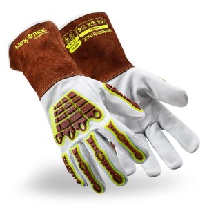 HEXARMOR Welding Gloves: HeatArmor™ HeatArmor, Size Large, Uncoated-Coated, Cowhide Leather & Goatskin Leather, Pair, for MIG & Stick Welding 5056IMP-L (9)