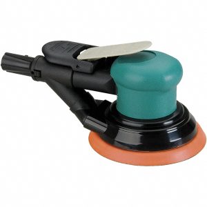 DYNABRADE Air Orbital Sander: Round, 5" Pad, 12,000 OPM 59023