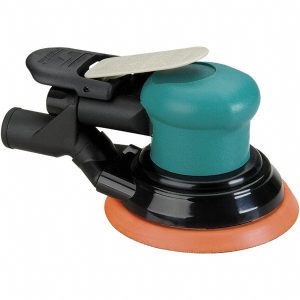 DYNABRADE Air Orbital Sander: Round, 5" Pad, 12,000 OPM 59024