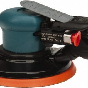 DYNABRADE Air Orbital Sander: Round, 6" Pad, 12,000 OPM 59029
