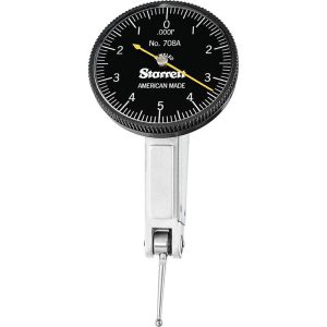 STARRETT Dial Test Indicators: 0.01 Max, 0-5-0, Horizontal 64607