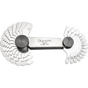 STARRETT 30 Leaf, 4 to 42 TPI Range, Steel Screw Pitch Gage 50035