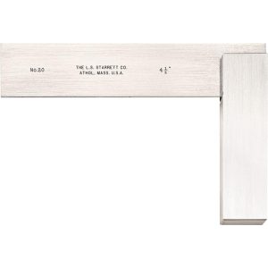 STARRETT 4-1/2" Blade Length, 3-1/2" Base Length Steel Square 50132