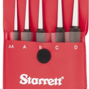 STARRETT Center Punch Set: 5 Pc, 0.1667 to 0.1563" 50488
