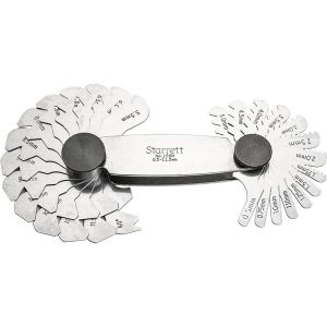 STARRETT 28 Leaf, 0.5 to 11.5mm Pitch Range, Steel Screw Pitch Gage 50591