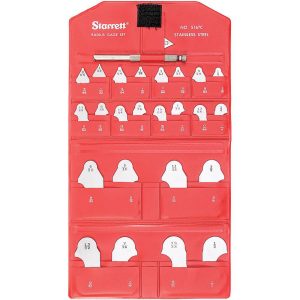 STARRETT Radius Gage Set: Stainless Steel, 1/64 to 1/2" Radius, 25 pc 50619