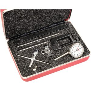 STARRETT Test Indicator Kit: 10 Pc, 0.2" Measuring Range, 1-7/16" Dial Dia, 0-50-0 Dial Reading 50714