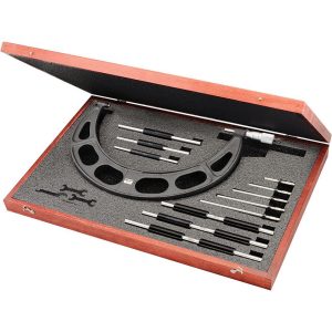 STARRETT Mechanical Outside Micrometer Set: 6 Pc, 6 to 12" Measurement 72704