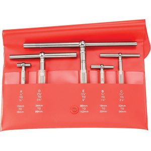 STARRETT Telescoping Gage Set: 1/2 to 6", 5 Pc, Includes Case 50929