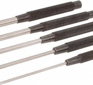 STARRETT Pin Punch Set: 5 Pc, 0.125 to 0.375" 51187