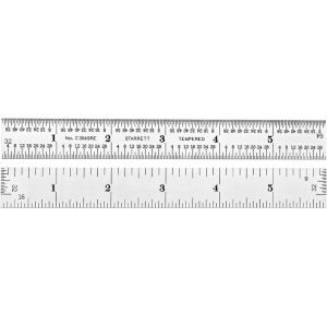 STARRETT Steel Rule: 6" OAL, 4R Graduation, Flexible, 3/4" OAW 51343