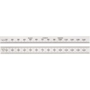 STARRETT Steel Rule: 150 mm OAL, Metric Graduation, Flexible, 12.7 mm OAW 51329