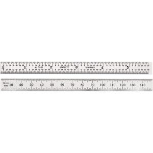 STARRETT Steel Rule: 5-3/4" OAL, English & Metric Graduation, Flexible, 1/2" OAW 51331