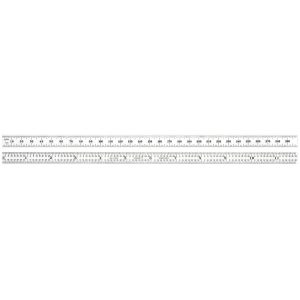 STARRETT Steel Rule: 11-3/4" OAL, English & Metric Graduation, Flexible, 1/2" OAW 51332
