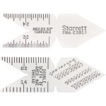 STARRETT 60&deg; Angle, Satin Chrome Coated Steel Center Gage 51475