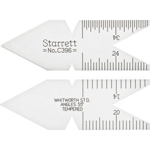 STARRETT 55&deg; Angle, Satin Chrome Coated Steel Center Gage 51477