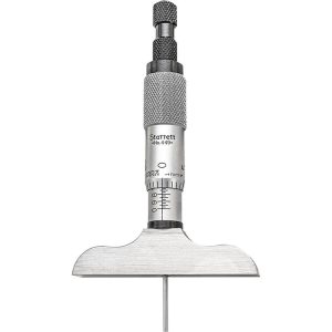 STARRETT Mechanical Depth Micrometer: 3'' Range, 3 Rods 52318