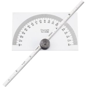 STARRETT 0 to 6 Inch Rule Measurement Range, 0 to 180&deg; Angle Measurement Range, Rectangle Head Protractor and Depth Gage 52534