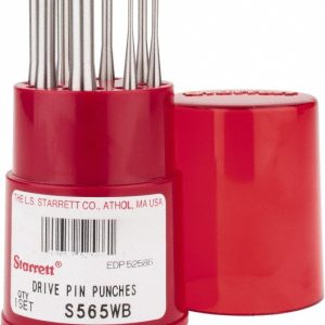 STARRETT Pin Punch Set: 8 Pc, 0.0625 to 0.25" 52586