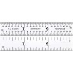 STARRETT Steel Rule: 3" OAL, 4R Graduation, Rigid, 9/16" OAW 56466