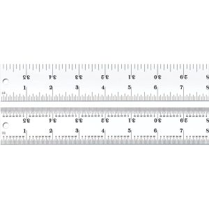 STARRETT Steel Rule: 36" OAL, 4R Graduation, Rigid, 1-1/4" OAW 52682