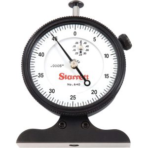STARRETT 0 to 1/2 Inch Range, White Dial Depth Gage 52705