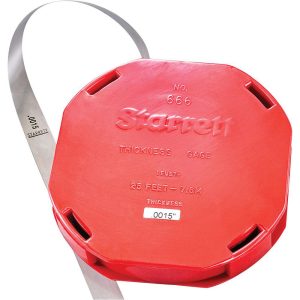 STARRETT Feeler Stock Roll: 0.0015" Thick, 1/2" Wide, 25' Long, Tempered Steel 52797