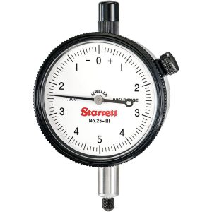 STARRETT Dial Drop Indicator: 0 to 0.025" Range, 0-5-0 Dial Reading, 0.0001" Graduation, 2-1/4" Dial Dia 53223
