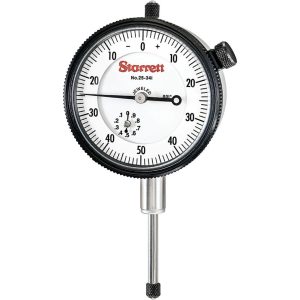STARRETT Dial Drop Indicator: 0 to 1" Range, 0-50-0 Dial Reading, 0.001" Graduation, 2-1/4" Dial Dia 53287
