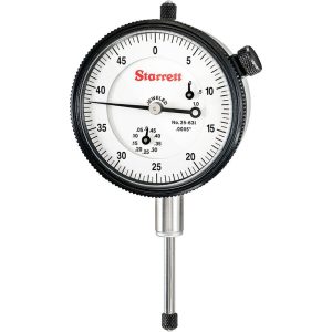 STARRETT Dial Drop Indicator: 0 to 1" Range, 0-50 Dial Reading, 0.0005" Graduation, 2-1/4" Dial Dia 53304