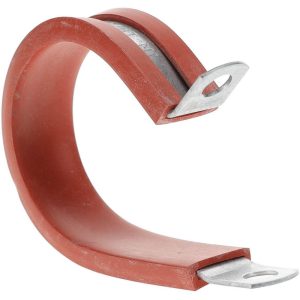 STAR TECHNOLOGIES, LLC Cushion Clamp: 1-1/2" Pipe, Galvanized Steel & Silicone Cushion, Red STAR-GS-24HT