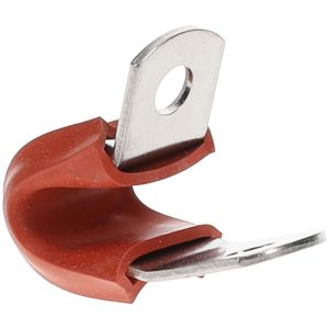 STAR TECHNOLOGIES, LLC Cushion Clamp: 1/4" Pipe, Stainless Steel, Red STAR-SS-4HT