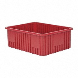 QUANTUM STORAGE Polypropylene Dividable Storage Tote: 100 lb Capacity DG93080RD