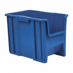 QUANTUM STORAGE Plastic Hopper Stacking Bin: Blue QGH600BL