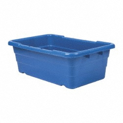 QUANTUM STORAGE Polypropylene Cross-Stack Storage Tote: 100 lb Capacity TUB2516-8BL
