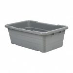 QUANTUM STORAGE Polypropylene Cross-Stack Storage Tote: 100 lb Capacity TUB2516-8GY
