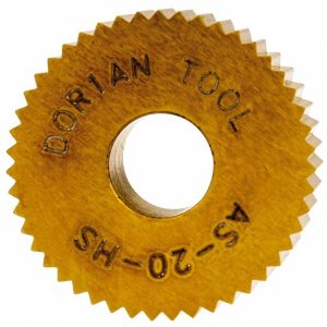 DORIAN TOOL Standard Knurl Wheel: 3/4" Dia, 90 &deg; Tooth Angle, 20 TPI, Straight, High Speed Steel 73310123510
