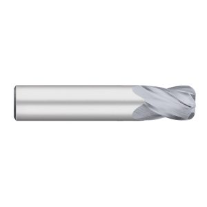 TITAN USA Corner Radius End Mill: 1/8" Dia, 1/4" LOC, 0.0100" Radius, 4 Flute, Solid Carbide TC73803