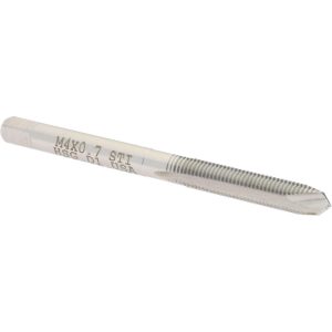 HERTEL Spiral Point STI Tap: M4 x 0.7 Metric Coarse, 2 Flutes, Plug, High Speed Steel, Bright/Uncoated K007294AS