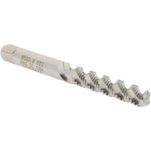 HERTEL M5x0.80 Metric Coarse/EGM, 3 Flute, 52&deg; Helix, Bottoming Chamfer, Bright Finish, High Speed Steel Spiral Flute STI Tap K007358AS