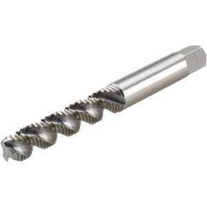 HERTEL M6x1.00 Metric Coarse/EGM, 3 Flute, 52&deg; Helix, Bottoming Chamfer, Bright Finish, High Speed Steel Spiral Flute STI Tap K007360AS