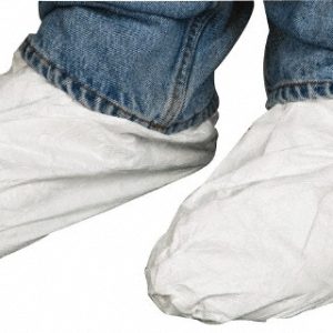 DUPONT Shoe Cover: Non Chemical-Resistant, Tyvek, White TY450SWH000200LG